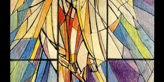 realizzazione vetrate artistiche Carpiano stile astratto, vetrate artistiche sacre e di arredamento, Ambrosiana Vetrate d'Arte Milano